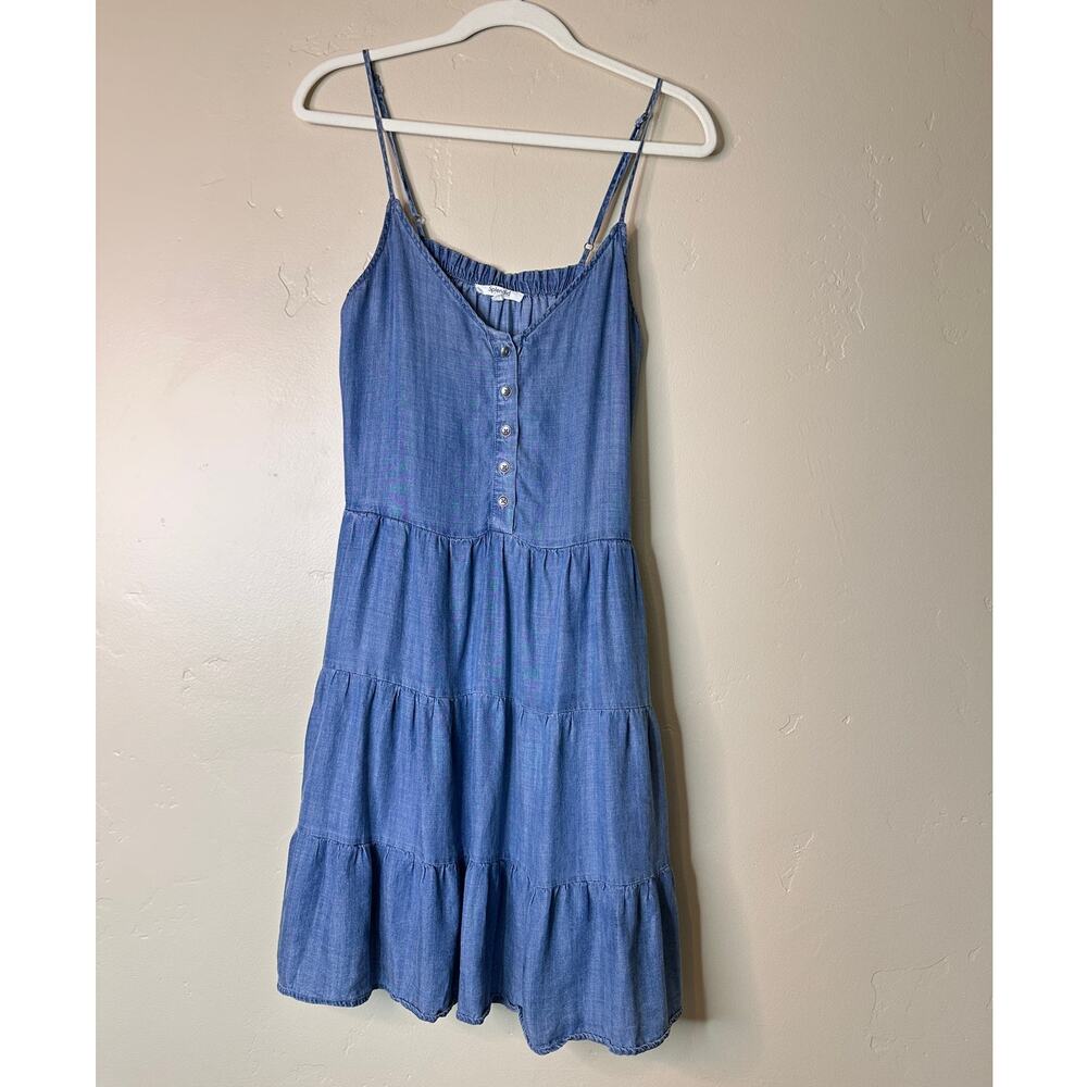Splendid Denim Tiered Button Front Dress XS
